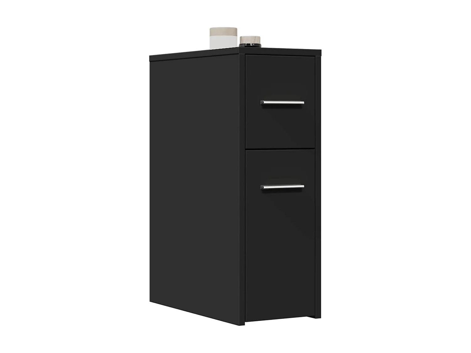 Mobile da bagno stretto con rotelle nere