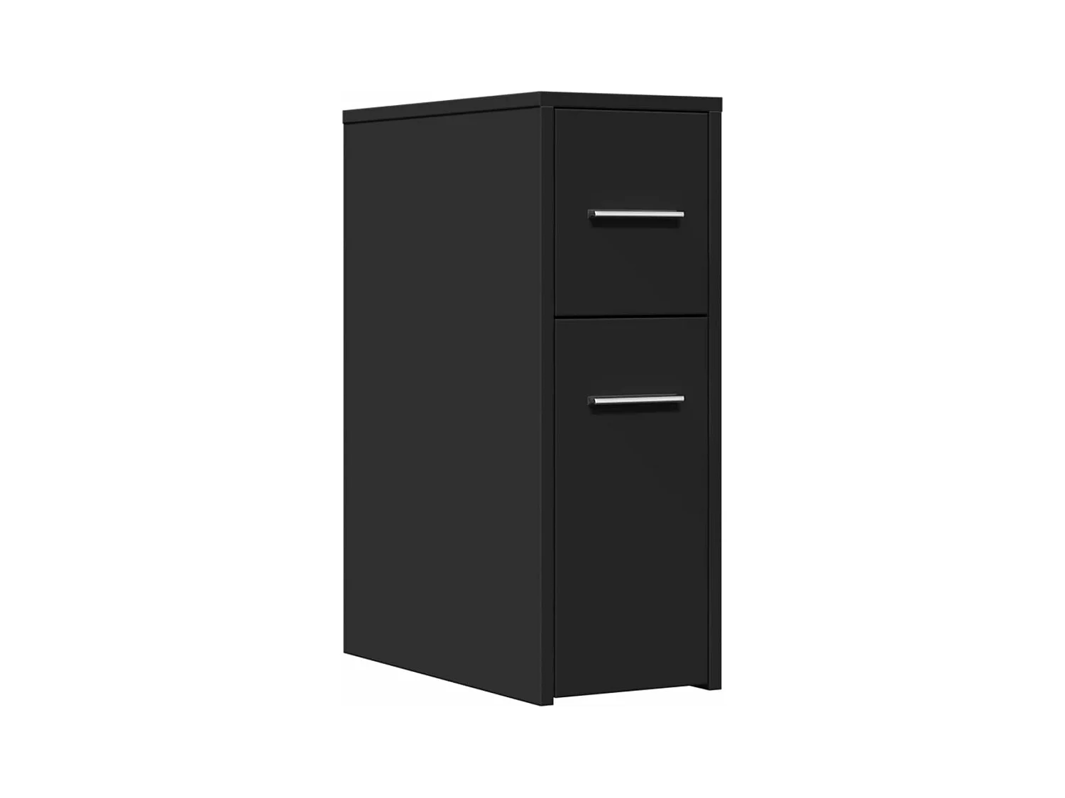 Armoire de salle de bain étroite avec roulettes noir