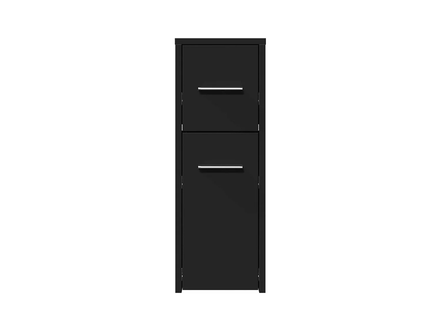 Armoire de salle de bain étroite avec roulettes noir