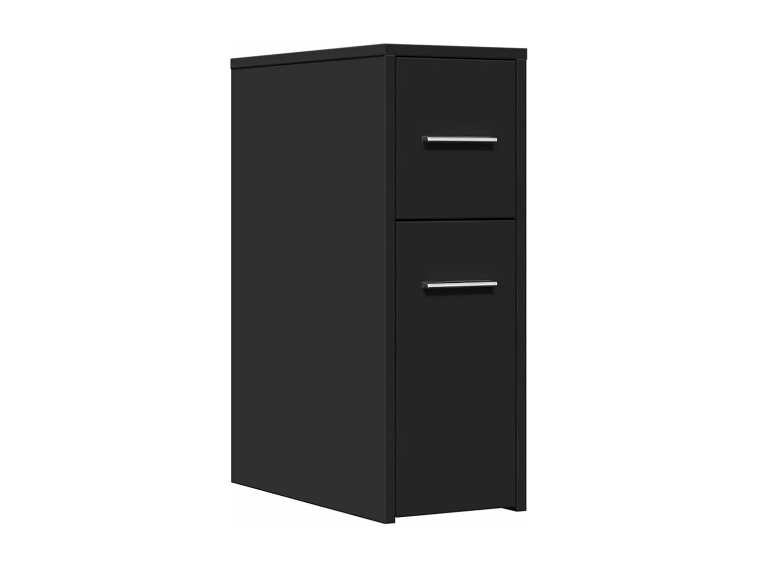 Armoire de salle de bain étroite avec roulettes noir