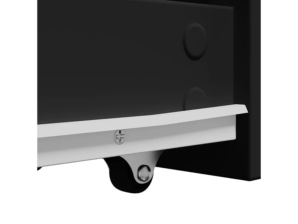 Armoire de salle de bain étroite avec roulettes noir