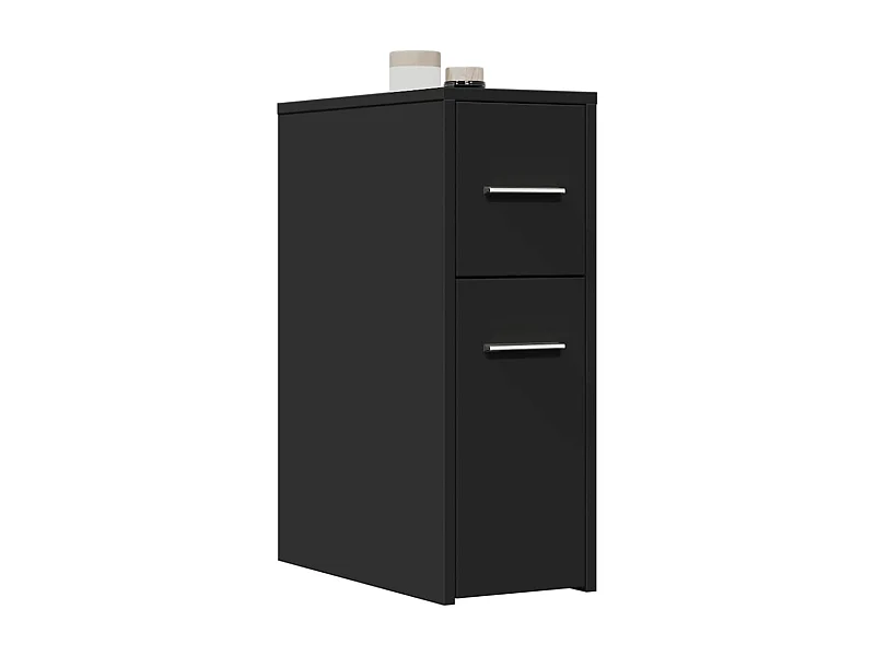 Mobile da bagno stretto con rotelle nere