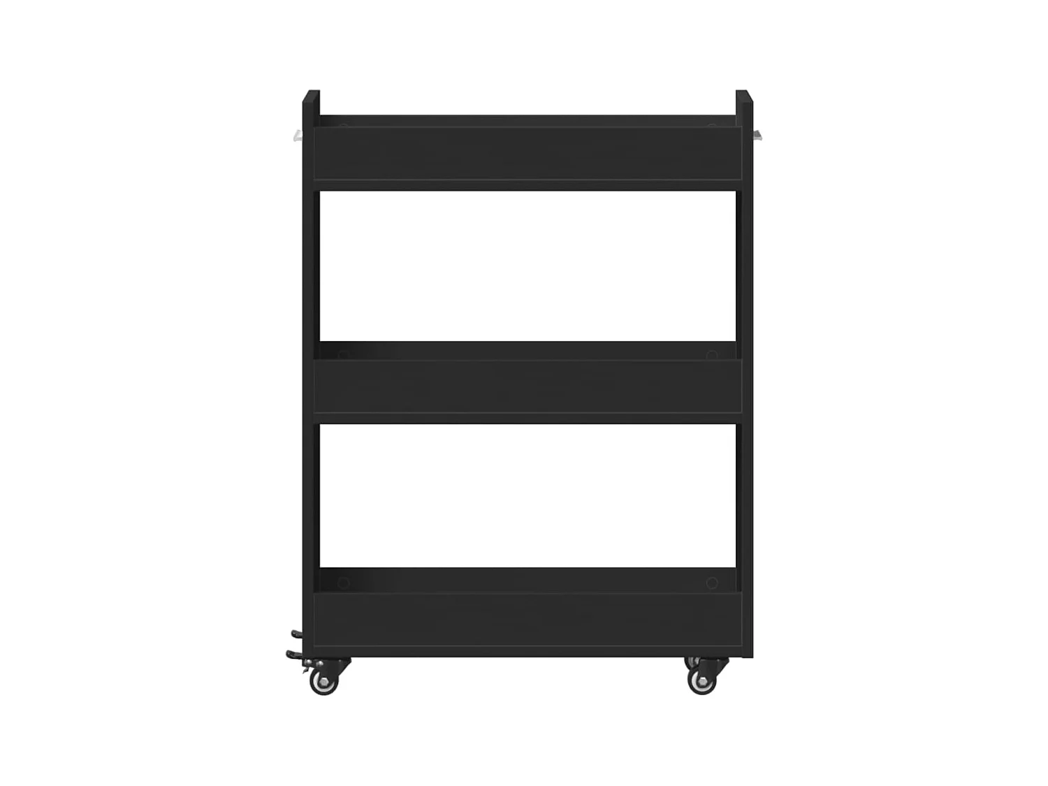 Armoire avec roues noir 60x22x79 cm bois d'ingénierie