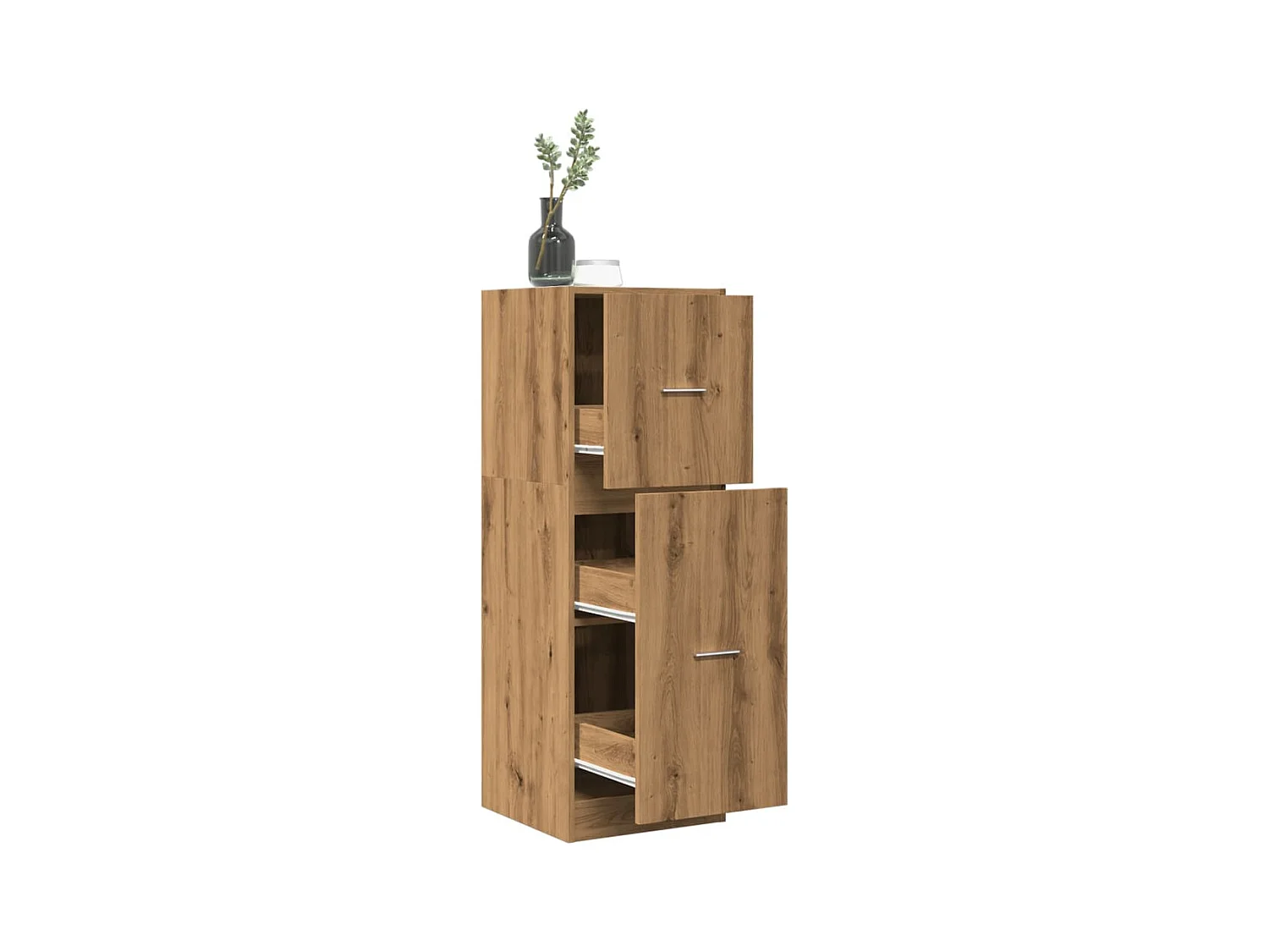 Armoire d'apothicaire chêne artisanal bois d'ingénierie