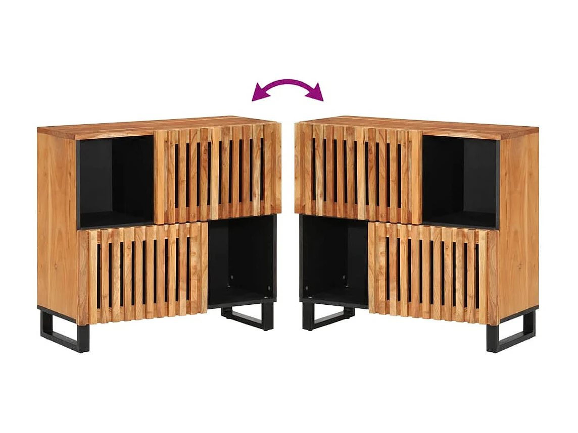 Credenza 80x34x75 cm in legno massello di acacia