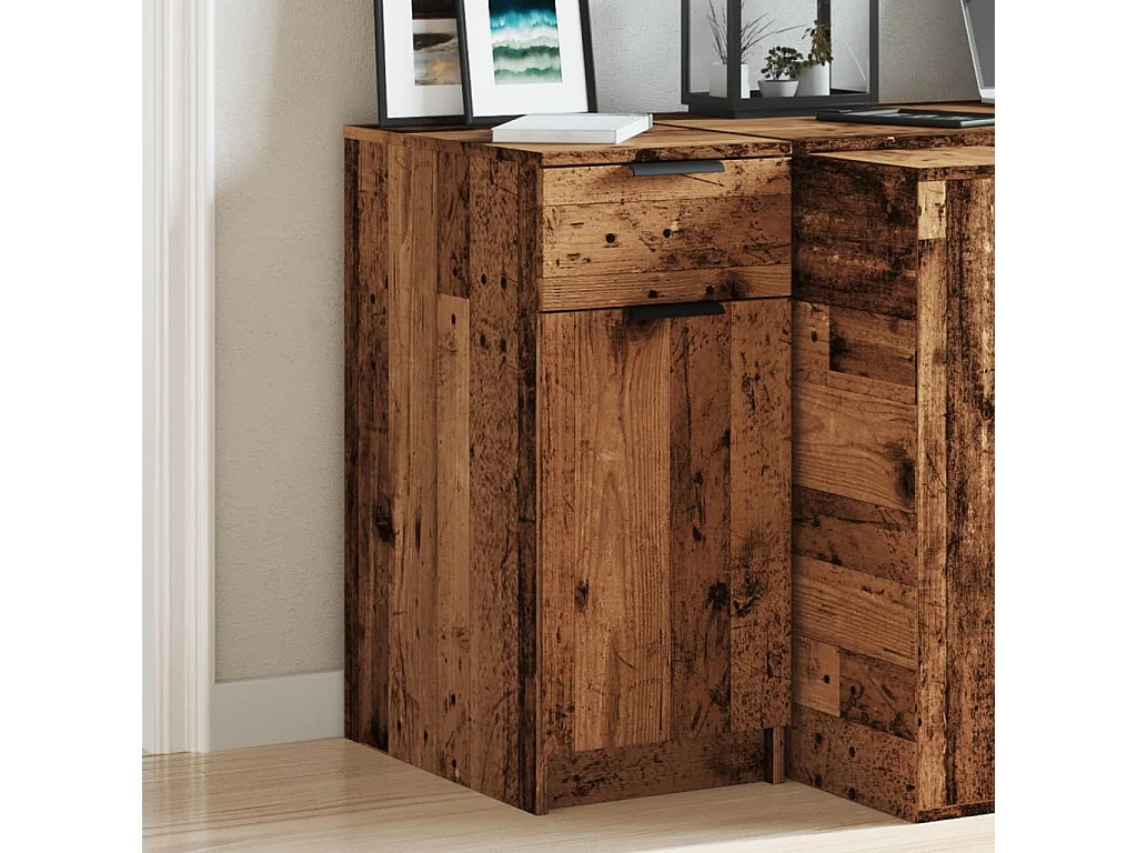 Armoire de bureau vieux bois 33x50x75 cm bois d'ingénierie