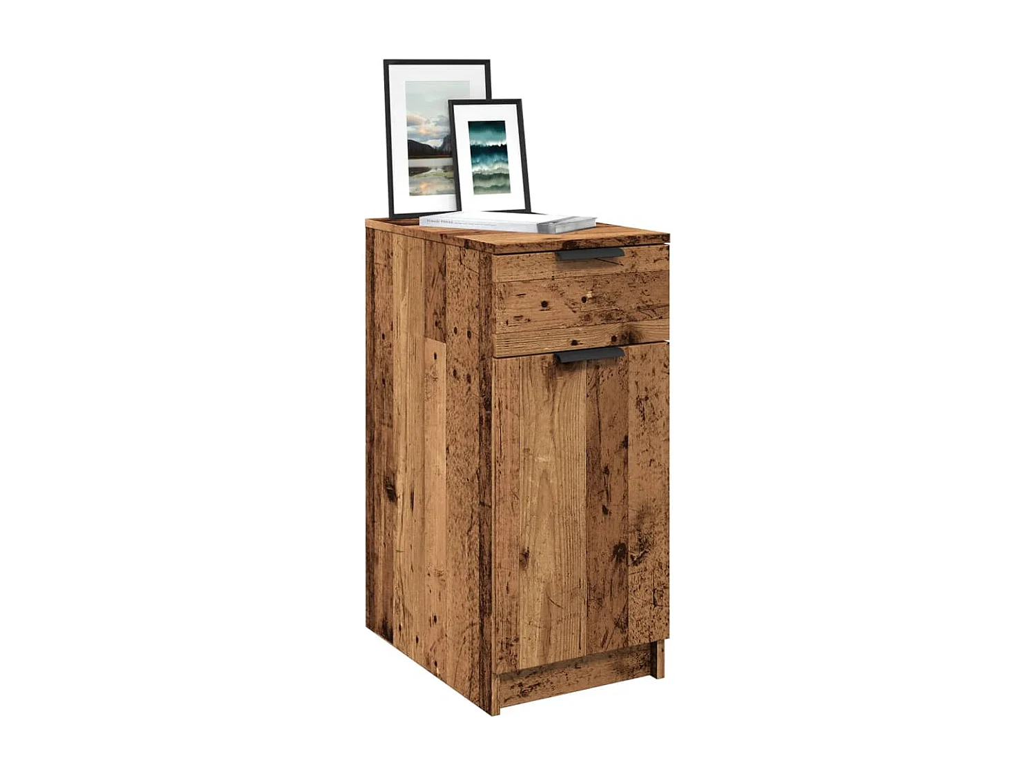 Armoire de bureau vieux bois 33x50x75 cm bois d'ingénierie