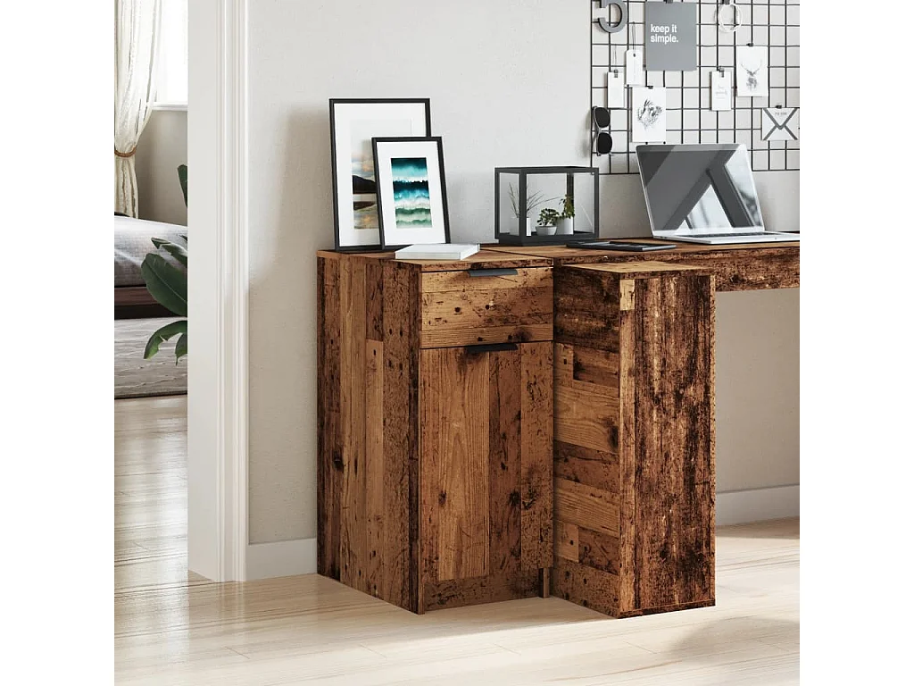 Armoire de bureau vieux bois 33x50x75 cm bois d'ingénierie