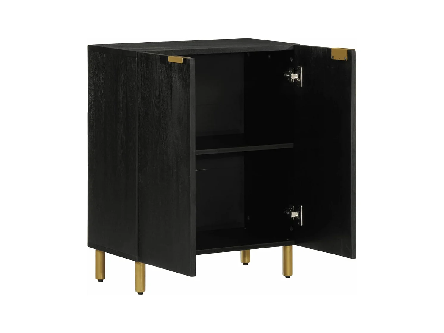 Buffet noir 60x33x75 cm bois d'ingénierie