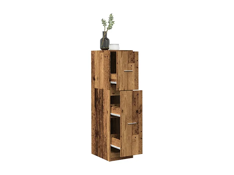 Armoire d'apothicaire vieux bois 30x41x118 cm bois d'ingénierie