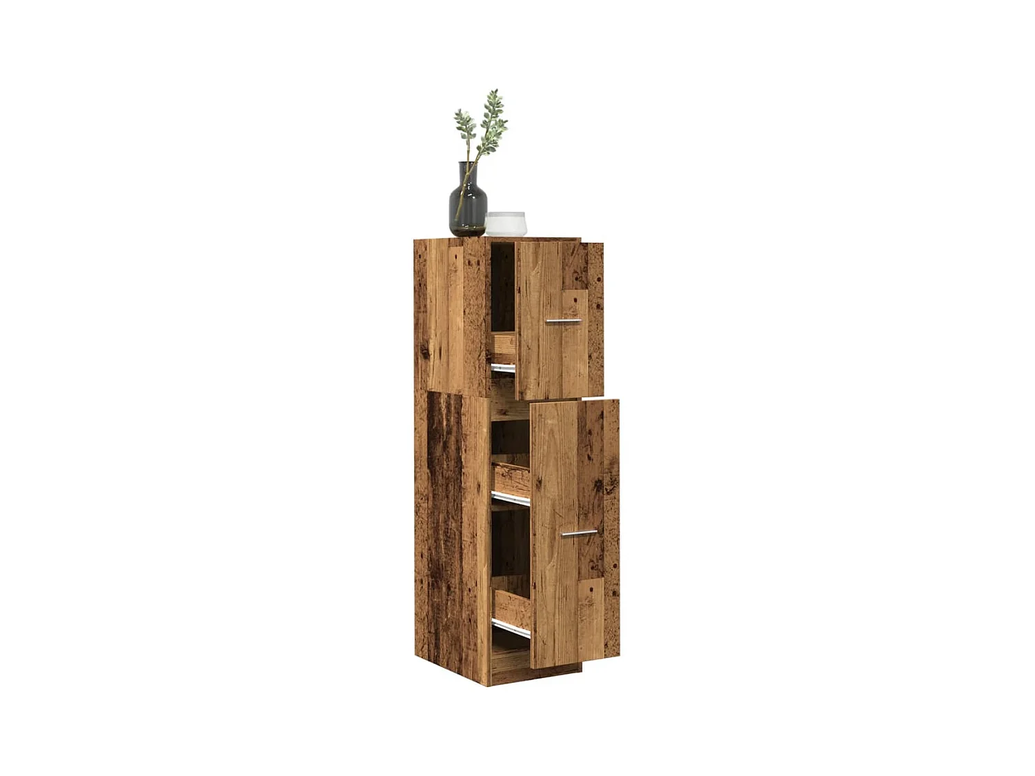 Armoire d'apothicaire vieux bois 30x41x118 cm bois d'ingénierie