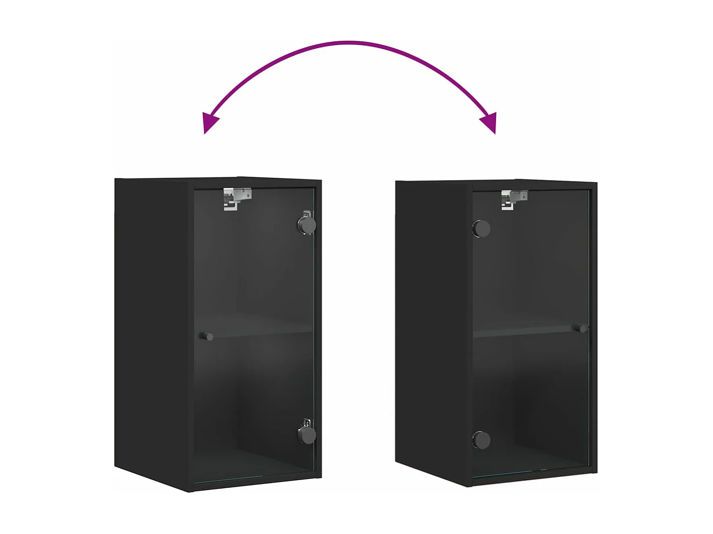 Armoire murale avec portes en verre noir 35x37x68,5 cm