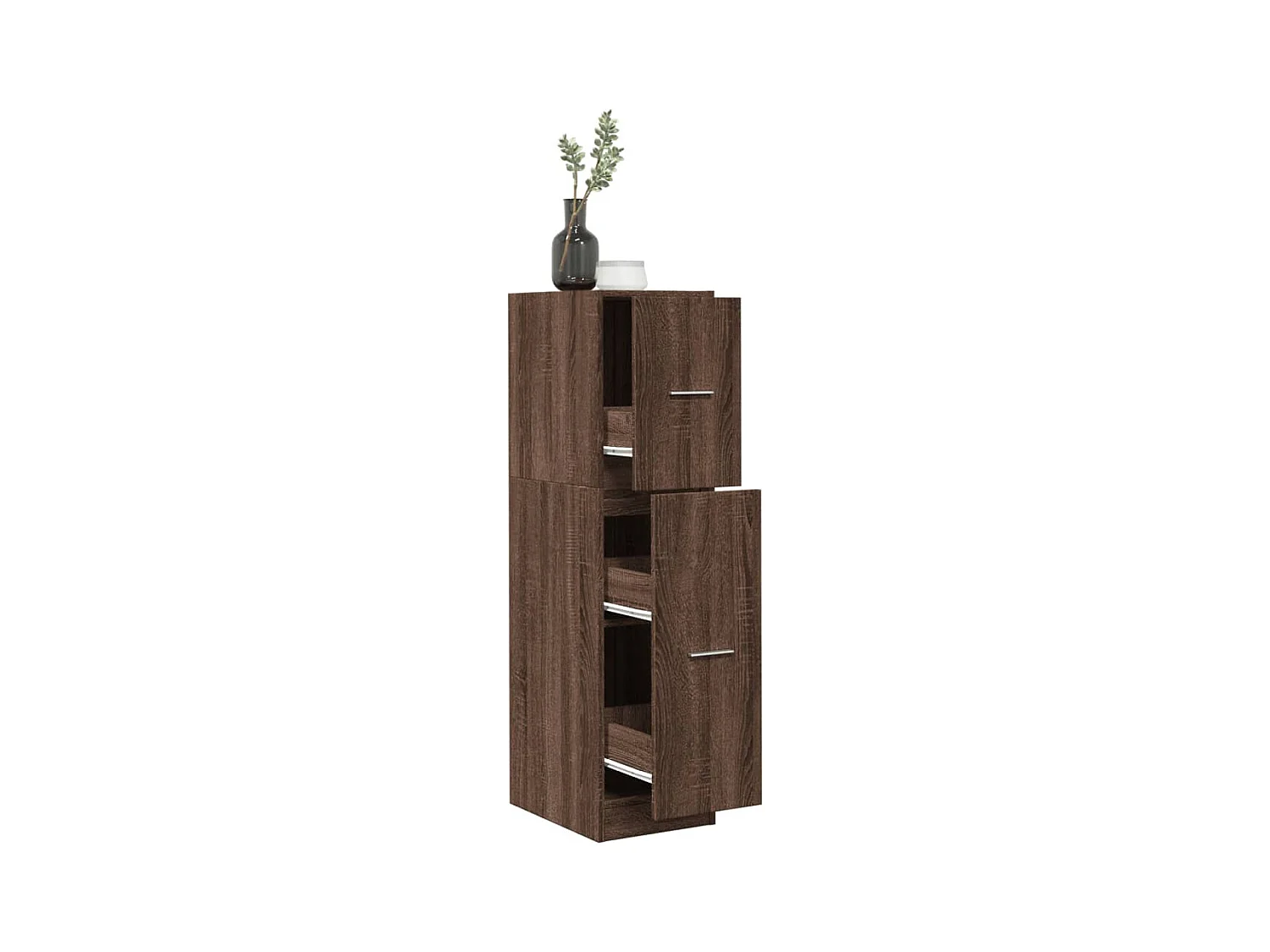 Armoire apothicaire chêne marron 30x41x118 cm bois d'ingénierie