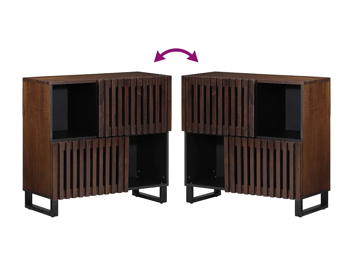 Aparador marrom 80x34x75 cm madeira de mangueira maciça