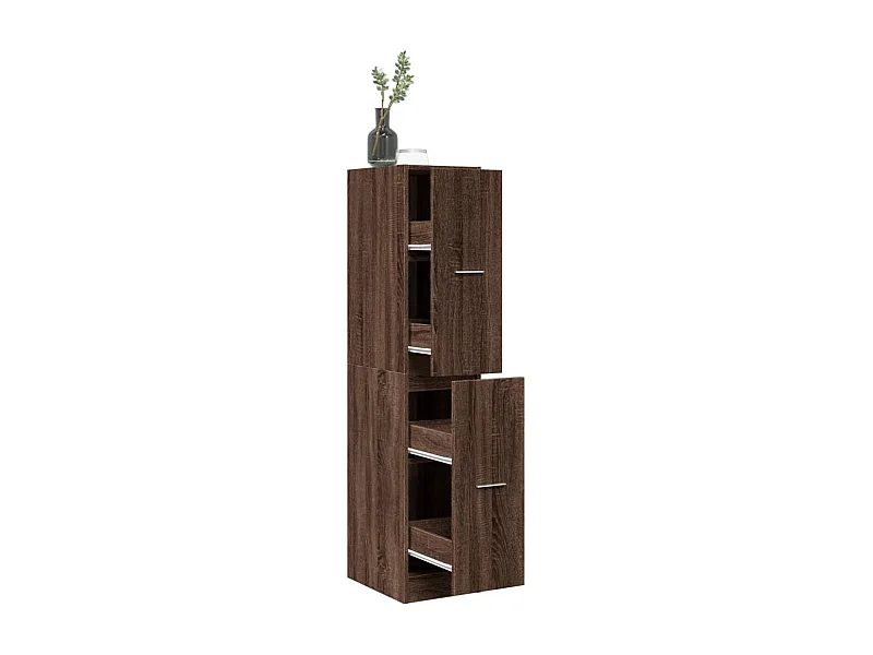 Bruin eiken apothekerskast 30x41x144,5 cm samengesteld hout