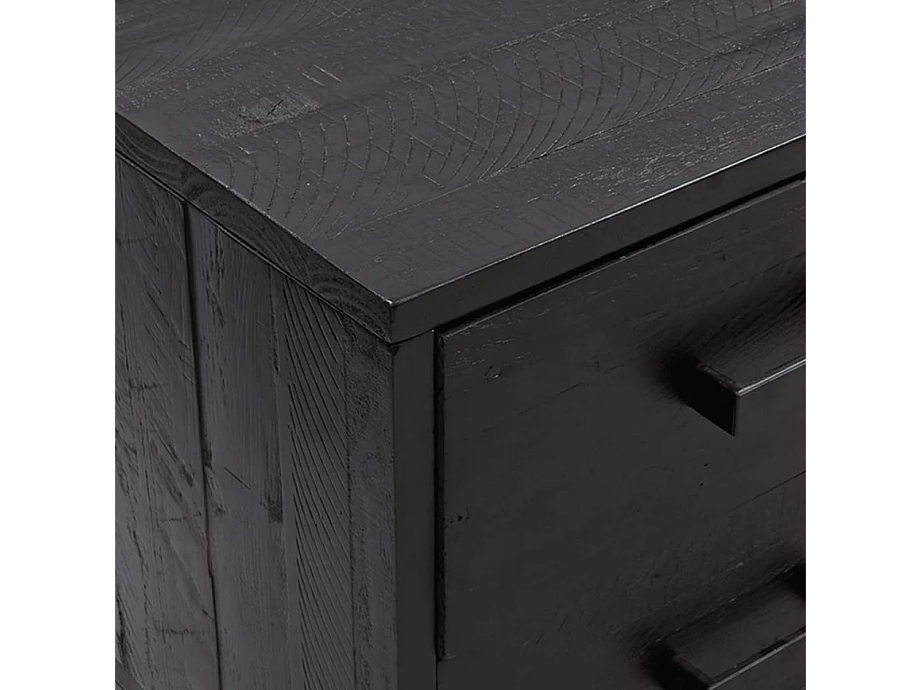 Mobile portaoggetti Nero 110x30x45 cm Legno di pino massiccio