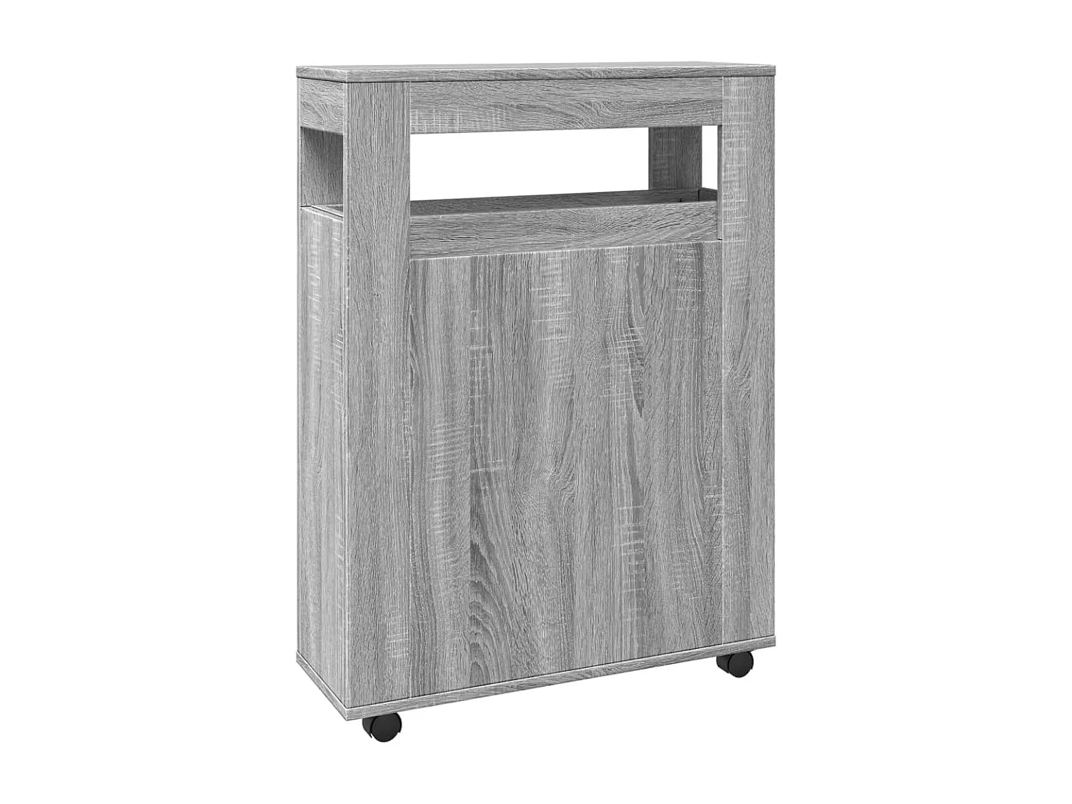 Mueble de baño estrecho con ruedas Sonoma gris