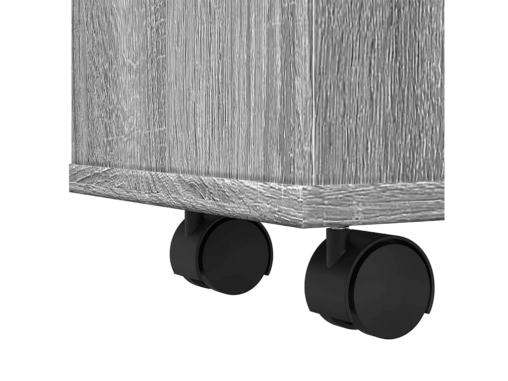 Mueble de baño estrecho con ruedas Sonoma gris