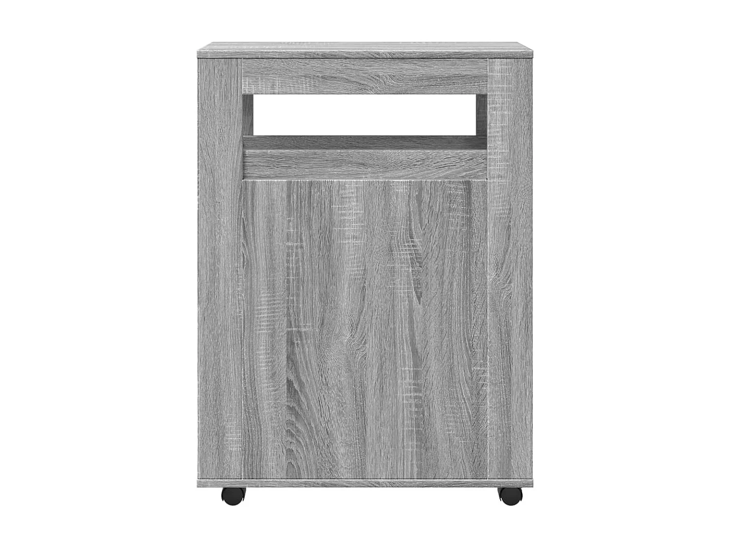 Meuble étroit de salle de bain à roulettes sonoma gris