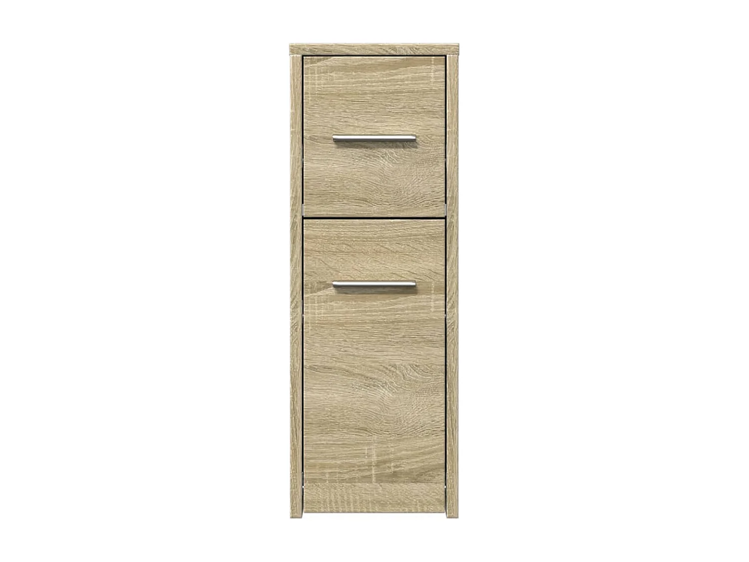 Armoire de salle de bain étroite avec roulettes chêne sonoma