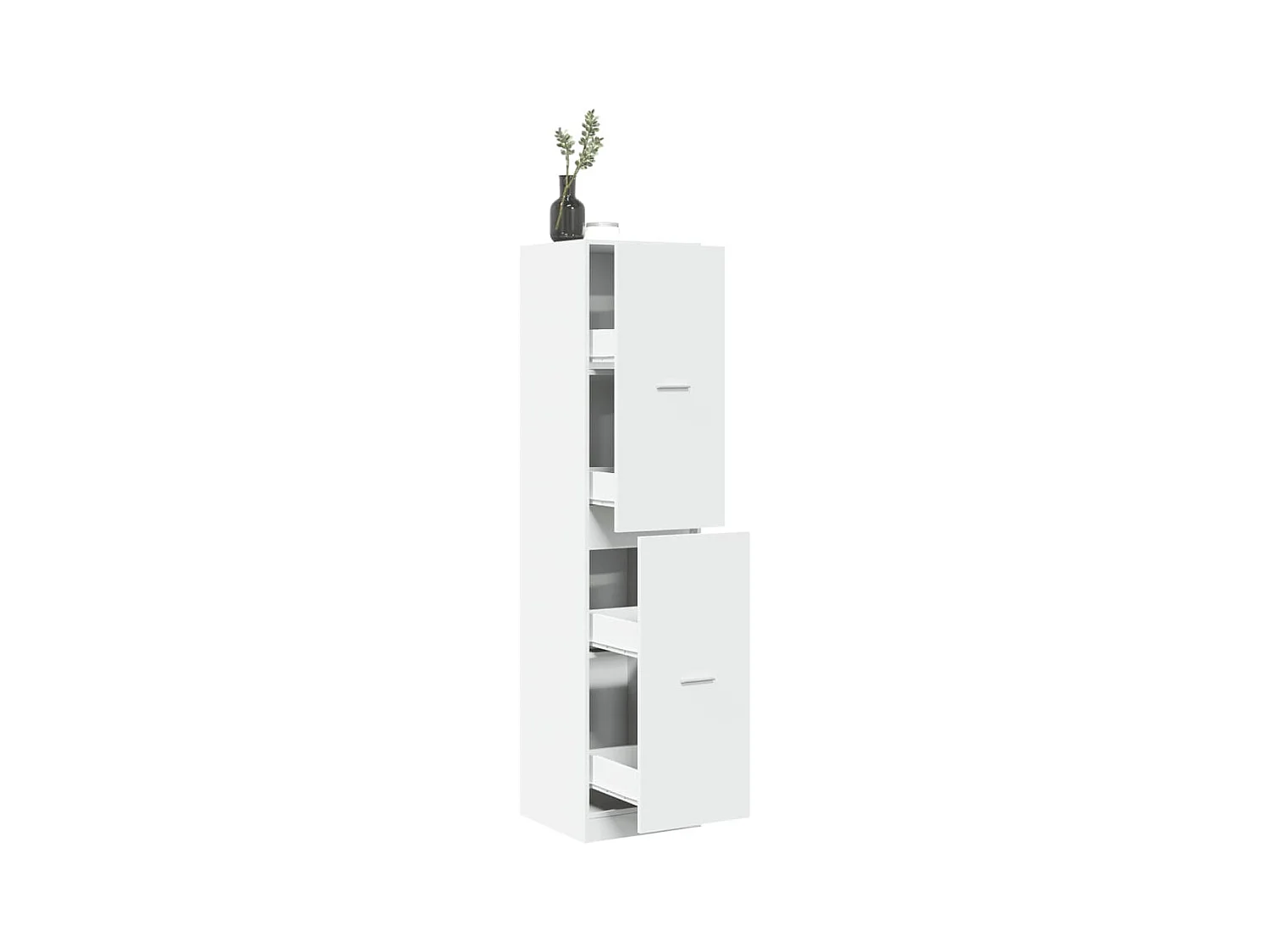 Witte apothekerskast 40x41x174,5 cm samengesteld hout