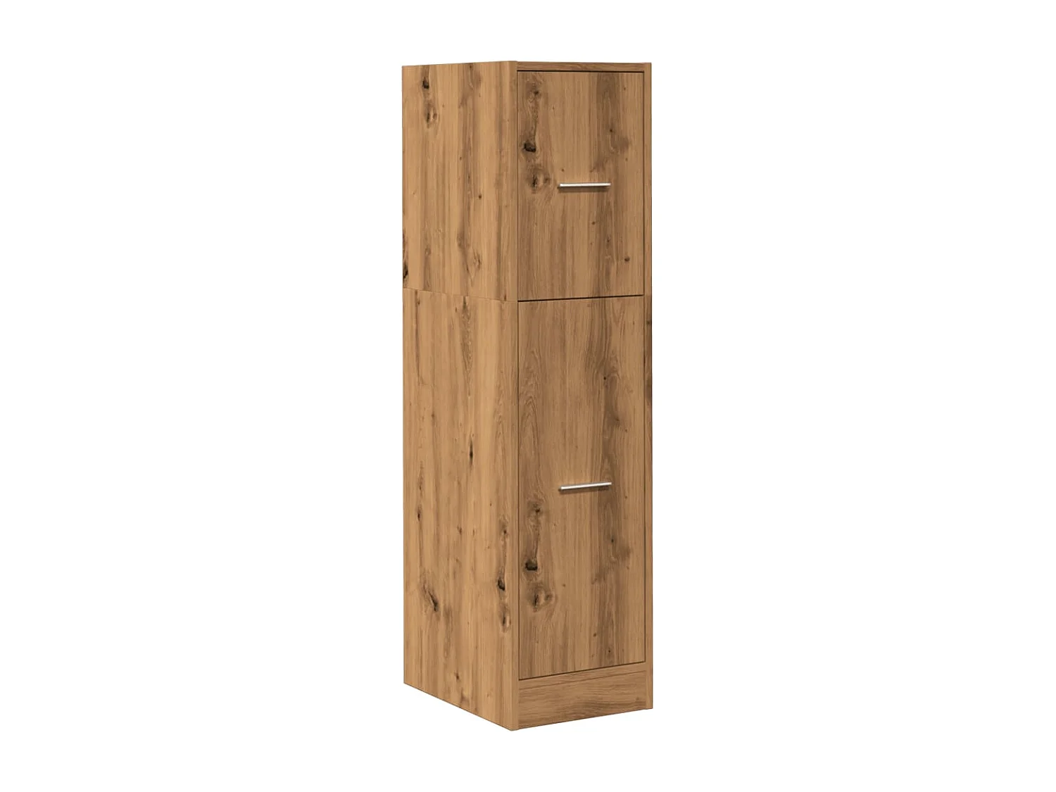 Mueble boticario artesanal en madera contrachapada de roble.