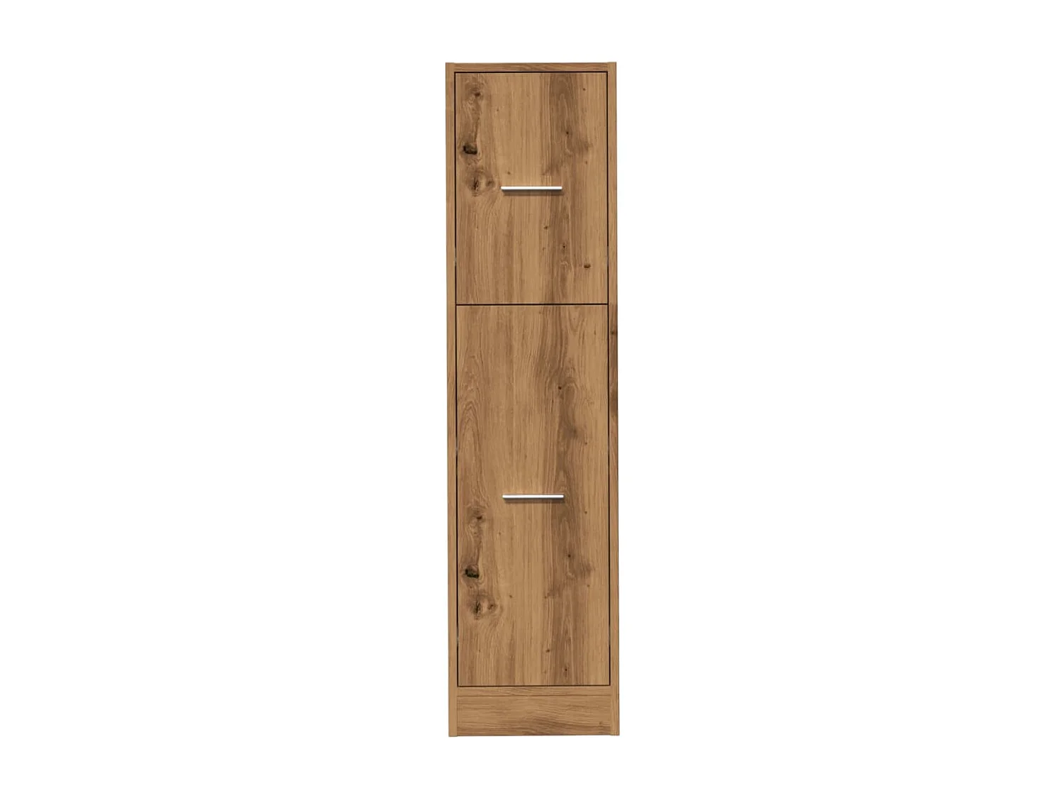 Mueble boticario artesanal en madera contrachapada de roble.