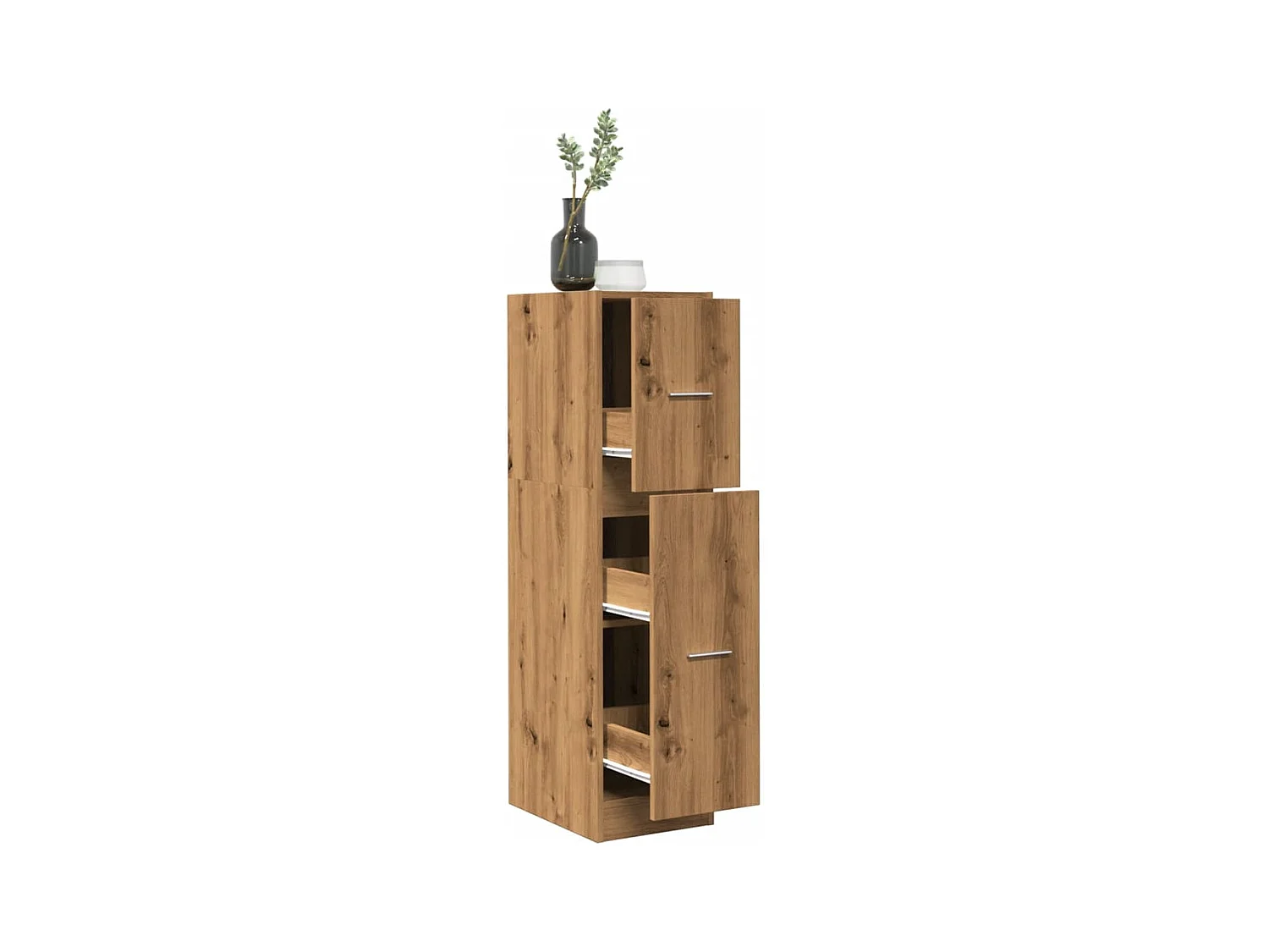 Armoire d'apothicaire chêne artisanal bois d'ingénierie