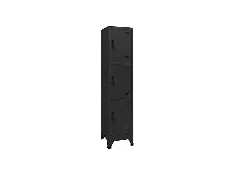 Armoire à casiers Noir 38x45x180 cm Acier