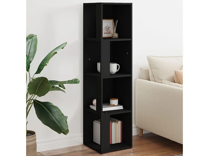 Eckschrank Schwarz 33x33x132 cm Holzwerkstoff