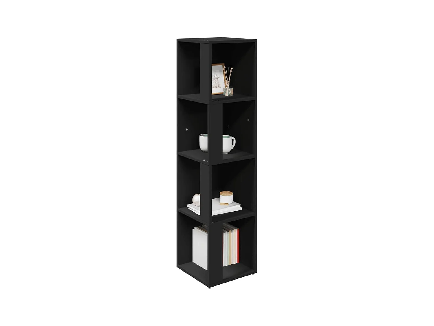 Armoire d'angle Noir 33x33x132 cm Bois d’ingénierie