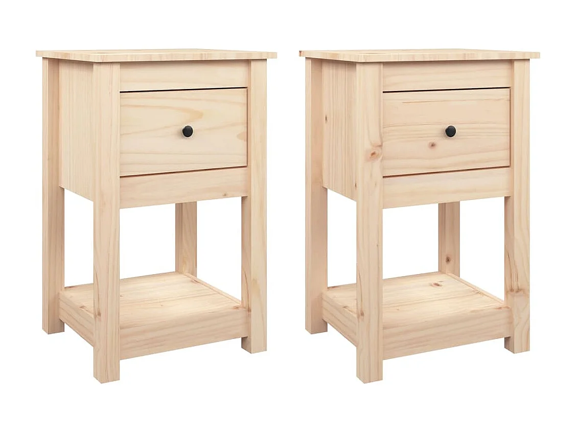 Comodini 2 pezzi 40x35x61,5 cm Legno di pino massiccio