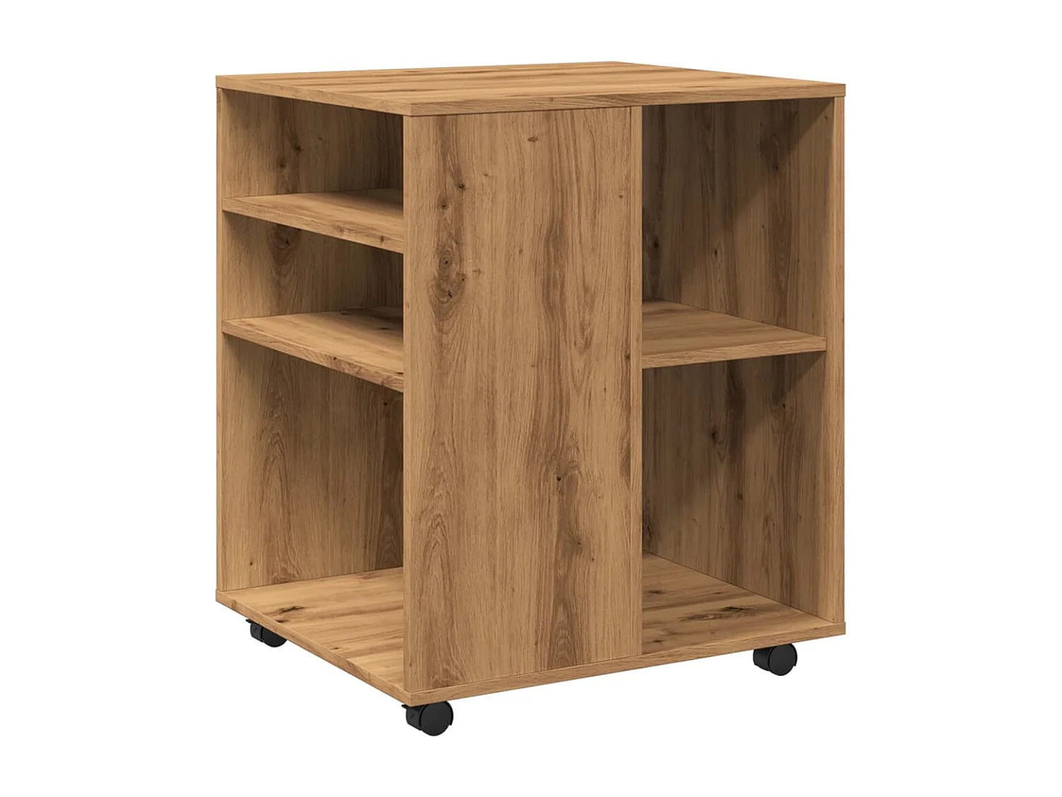 Armoire roulante chêne artisanal 60x53x72 cm bois d'ingénierie