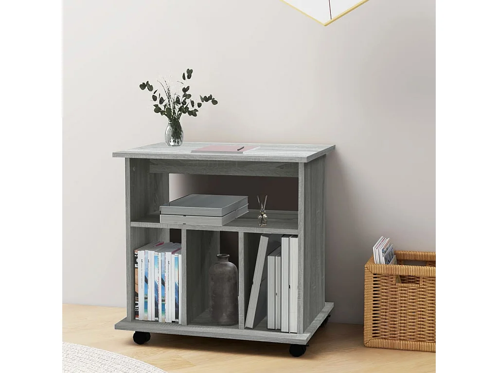Armoire roulante Sonoma gris 60x45x60 cm Bois d'ingénierie