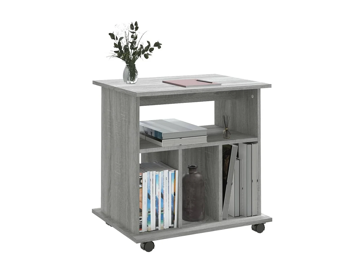 Armoire roulante Sonoma gris 60x45x60 cm Bois d'ingénierie