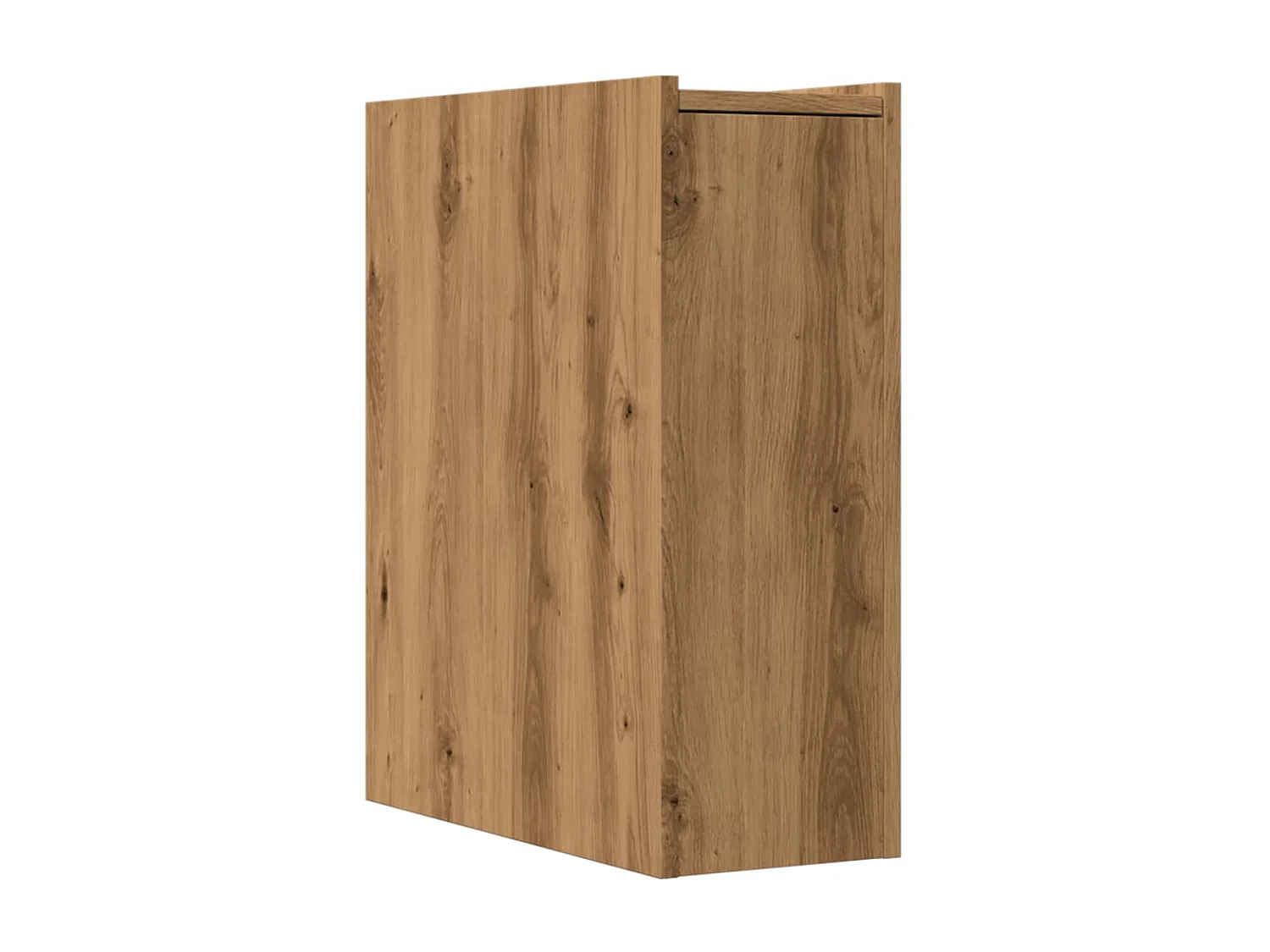 Armoire de salle de bain étroite avec roulettes chêne artisanal