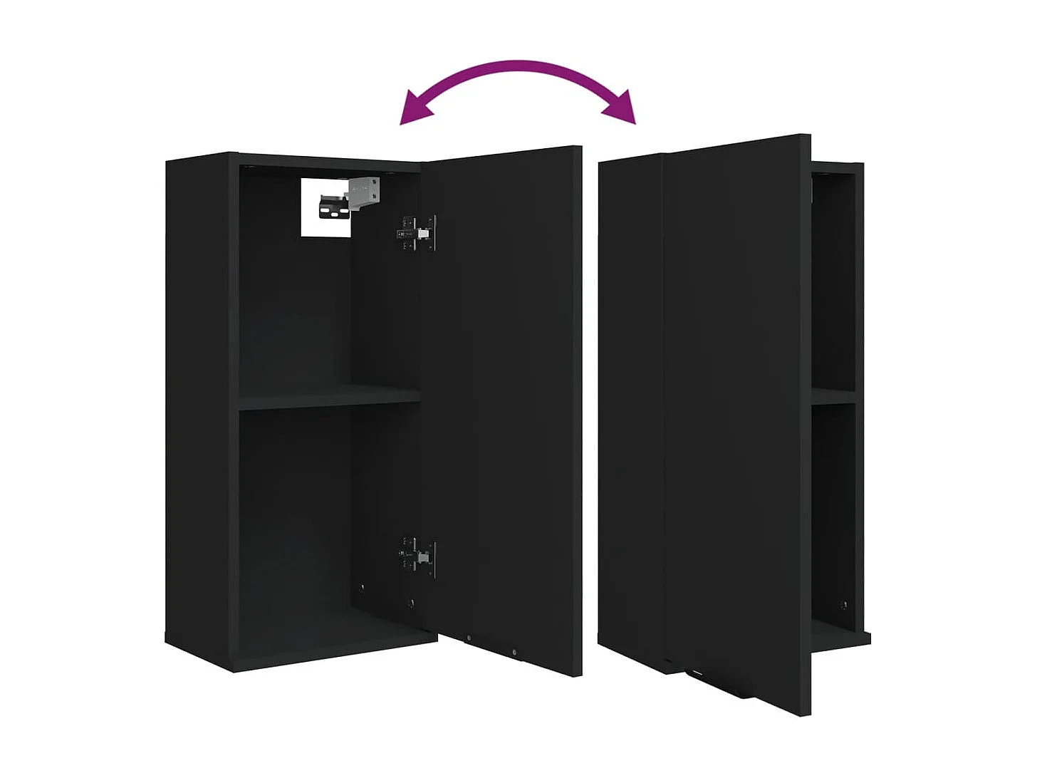 Armoire murale de salle de bain Noir 32x20x67 cm