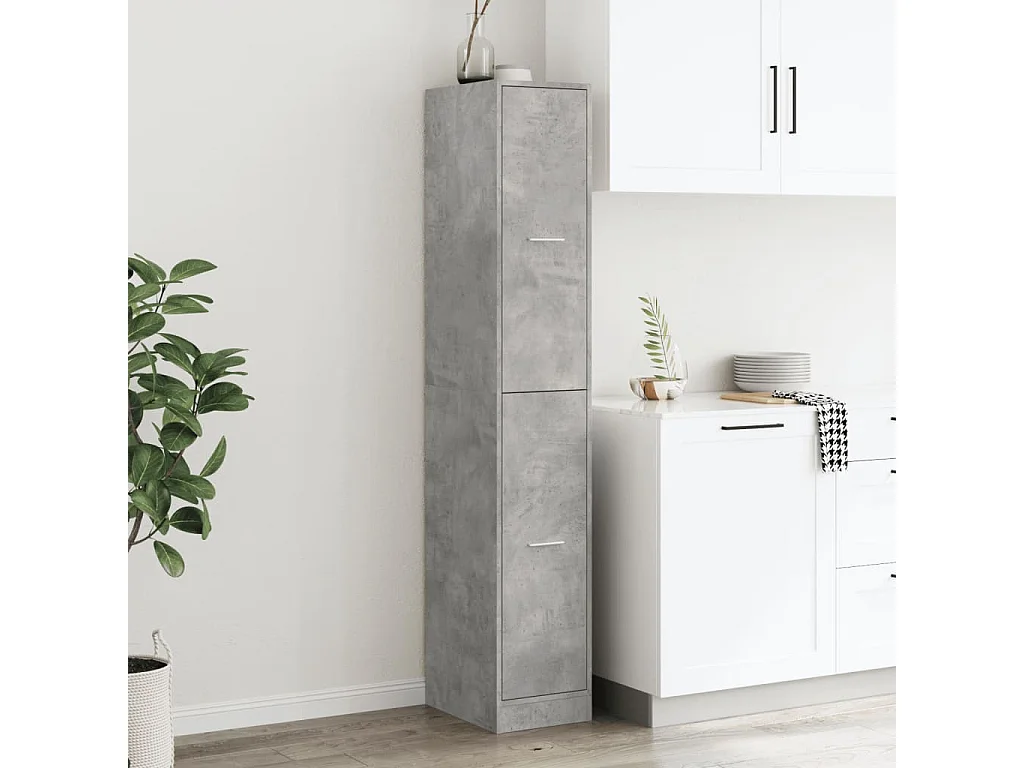 Betongrauer Apothekerschrank, 30 x 41 x 174,5 cm, Holzwerkstoff