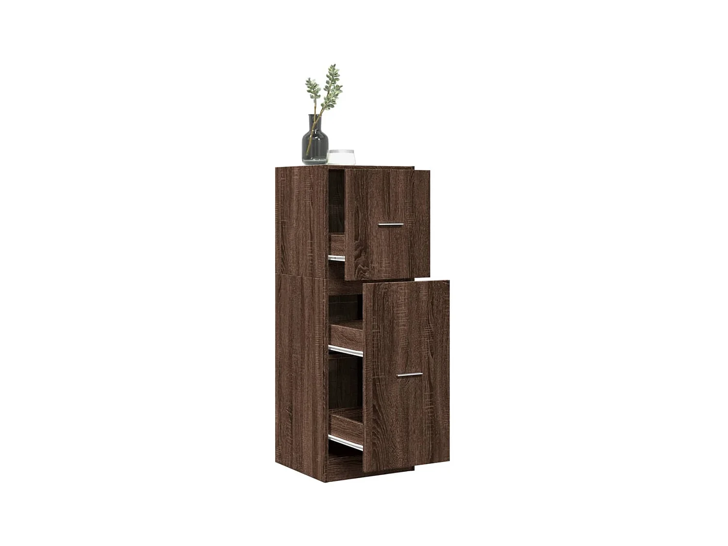 Bruin eiken apothekerskast 40x41x118 cm samengesteld hout