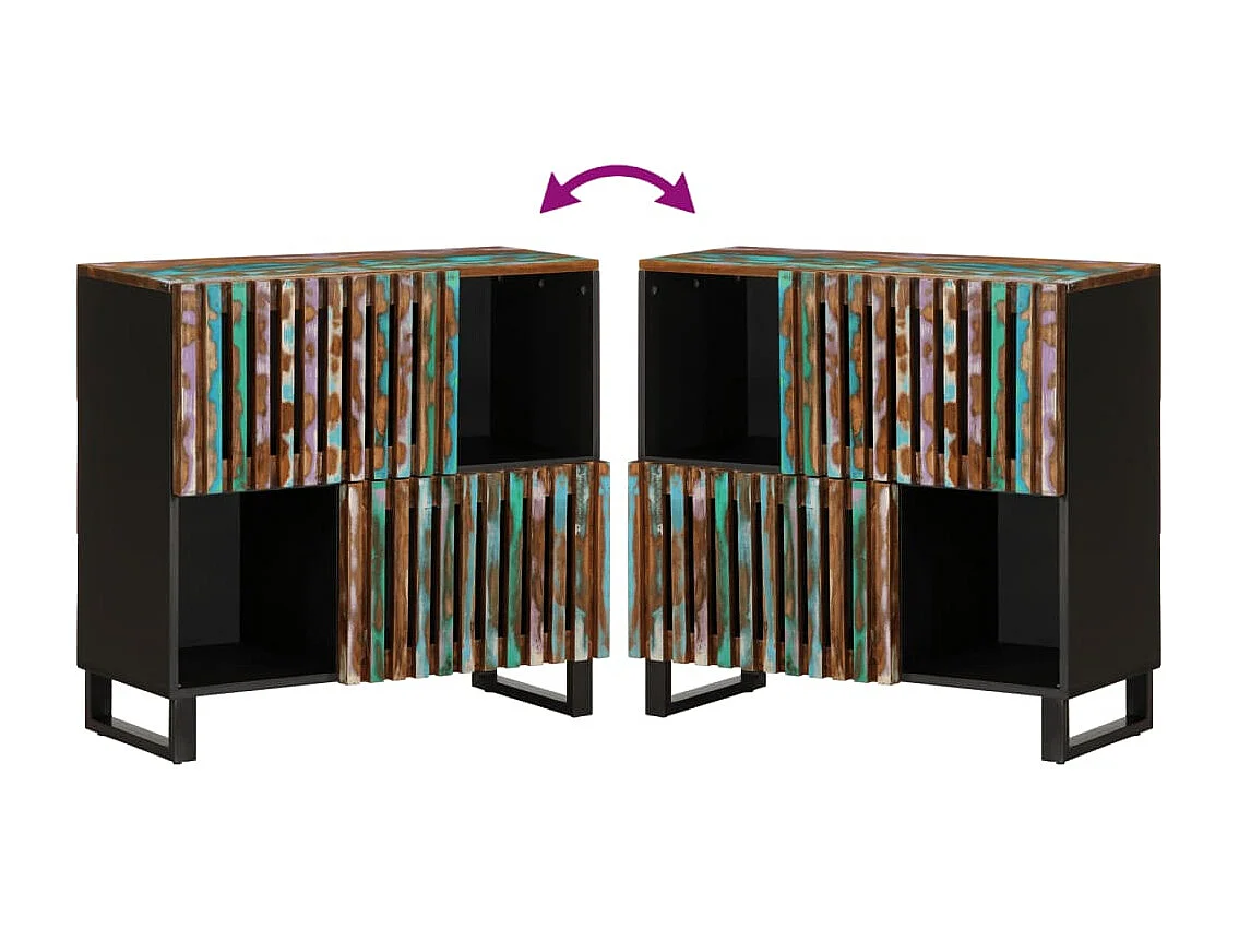 Sideboard 80x34x75 cm aus massivem Akazienholz