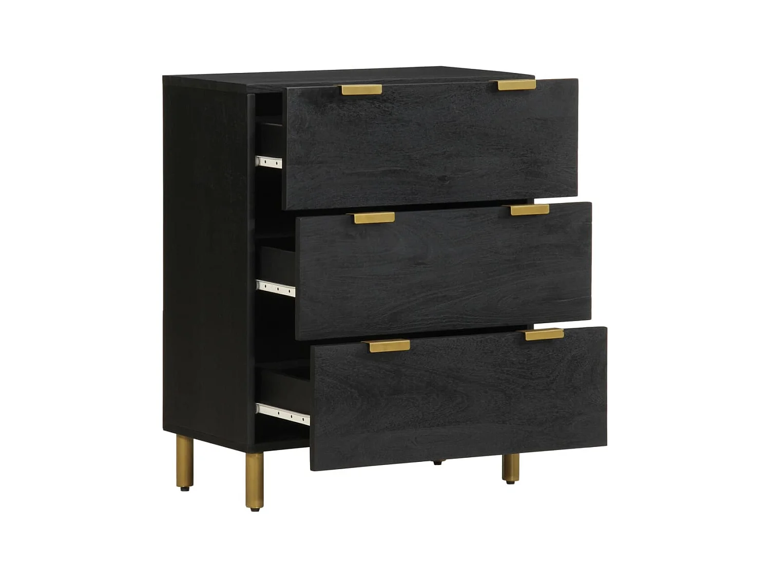 Buffet noir 60x33x75 cm bois d'ingénierie