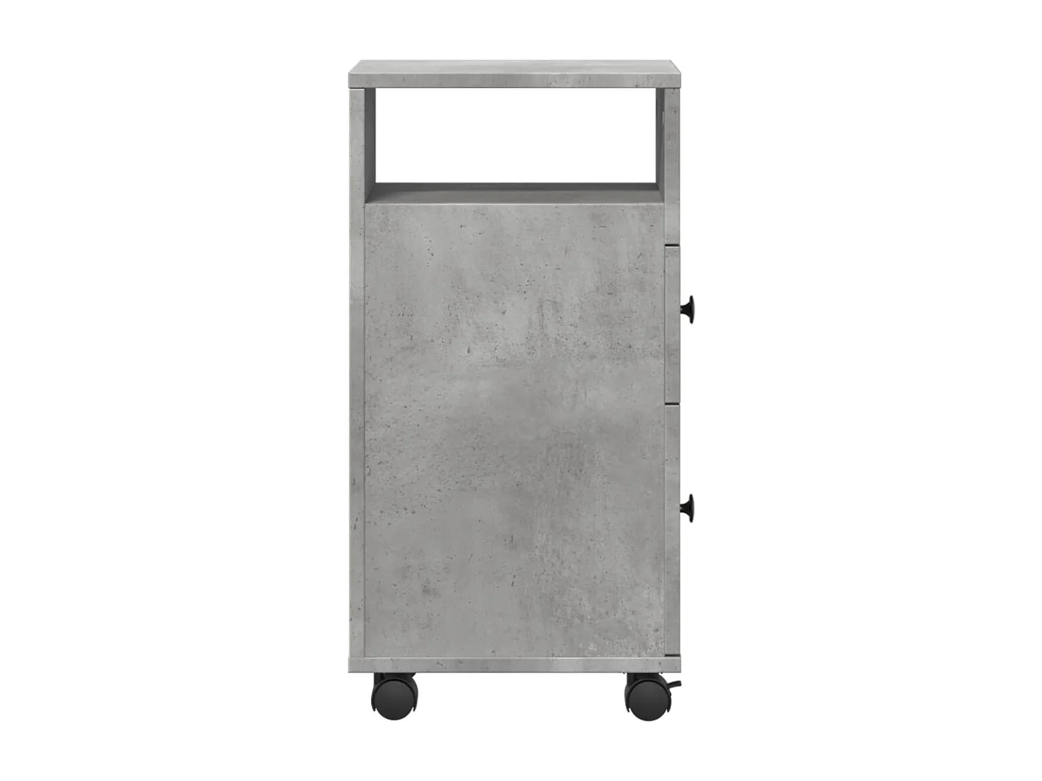 Meuble étroit de salle de bain à roulettes gris béton