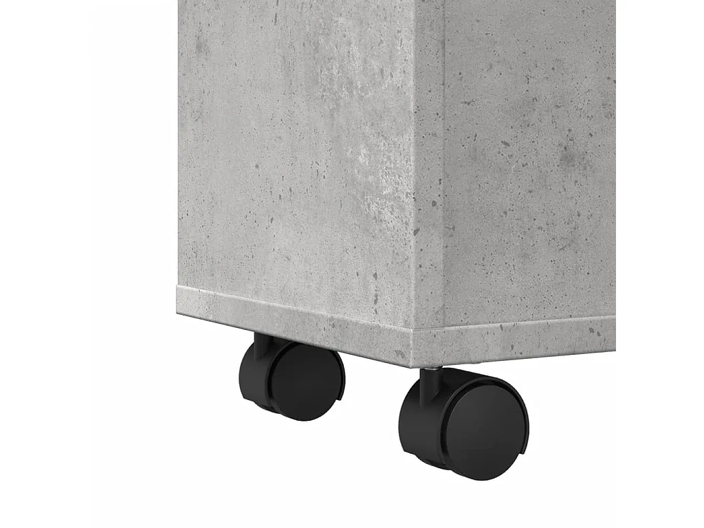 Meuble étroit de salle de bain à roulettes gris béton