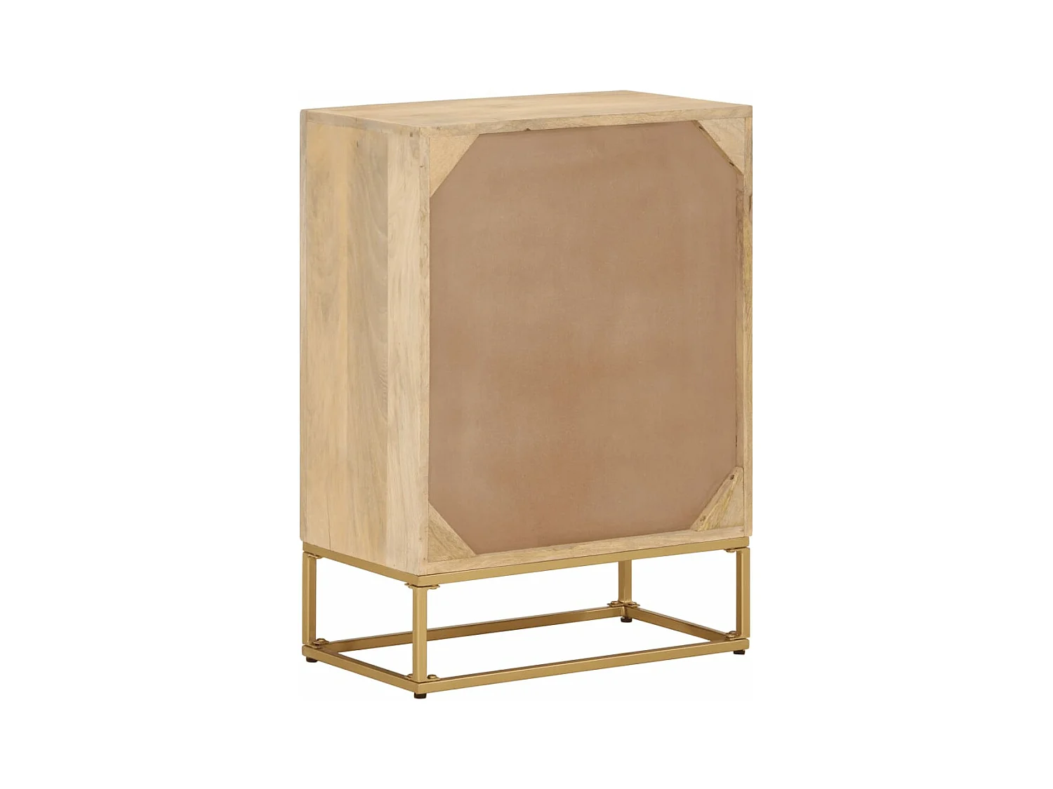 Buffet noir 55x30x76 cm bois massif de manguier et fer
