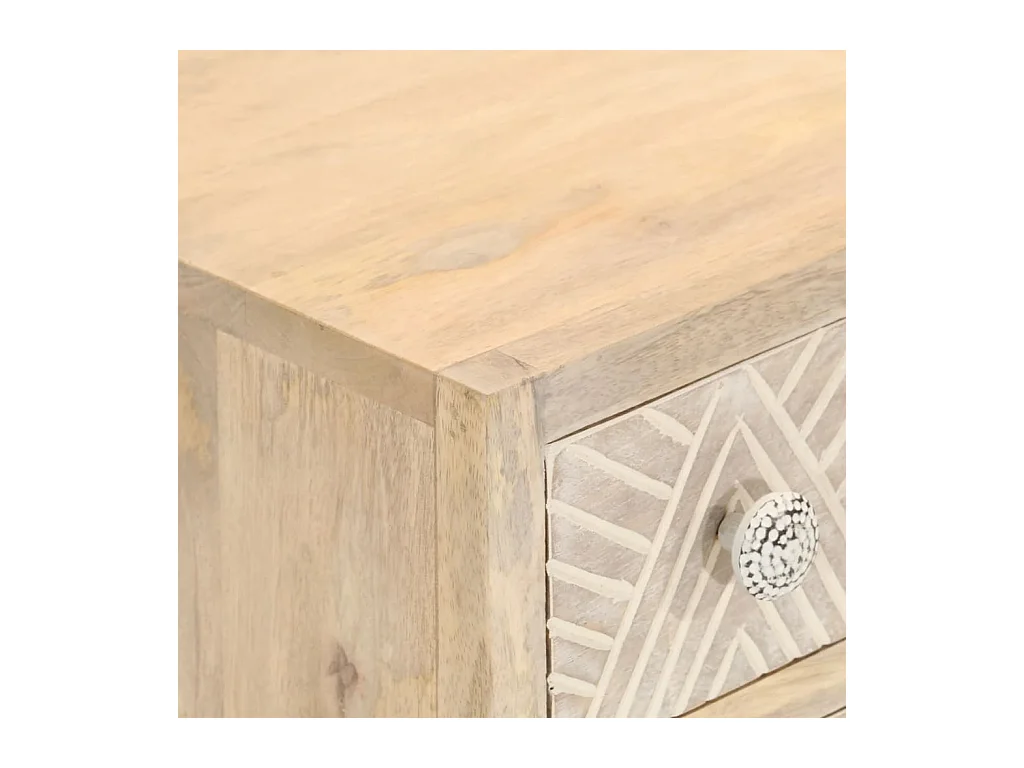 Buffet noir 55x30x76 cm bois massif de manguier et fer