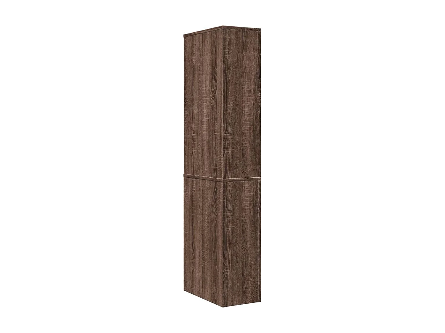 Mueble de baño estrecho con ruedas de roble marrón