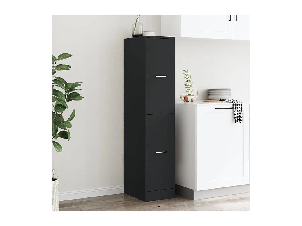Armoire d'apothicaire noir 30x41x144,5 cm bois d'ingénierie