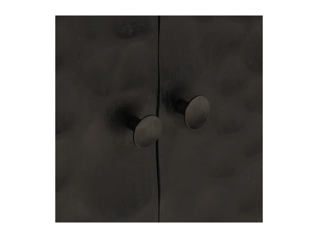 Aparador preto 55x30x76 cm madeira maciça de mangueira e ferro