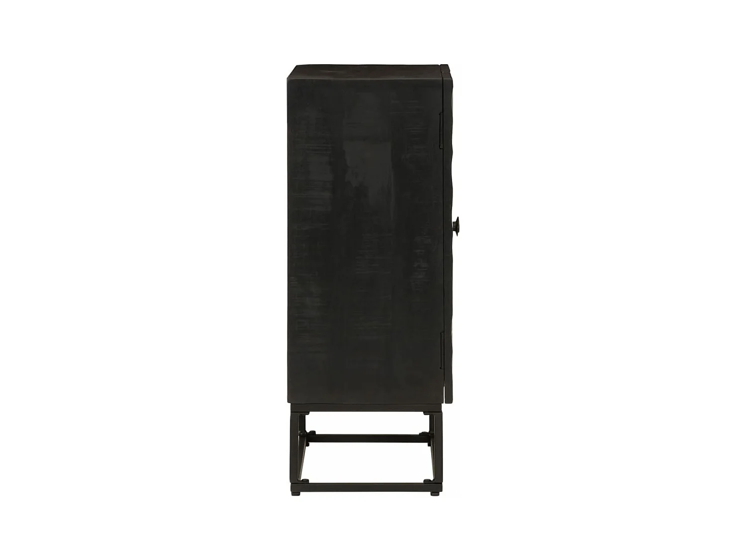 Buffet noir 55x30x76 cm bois massif de manguier et fer