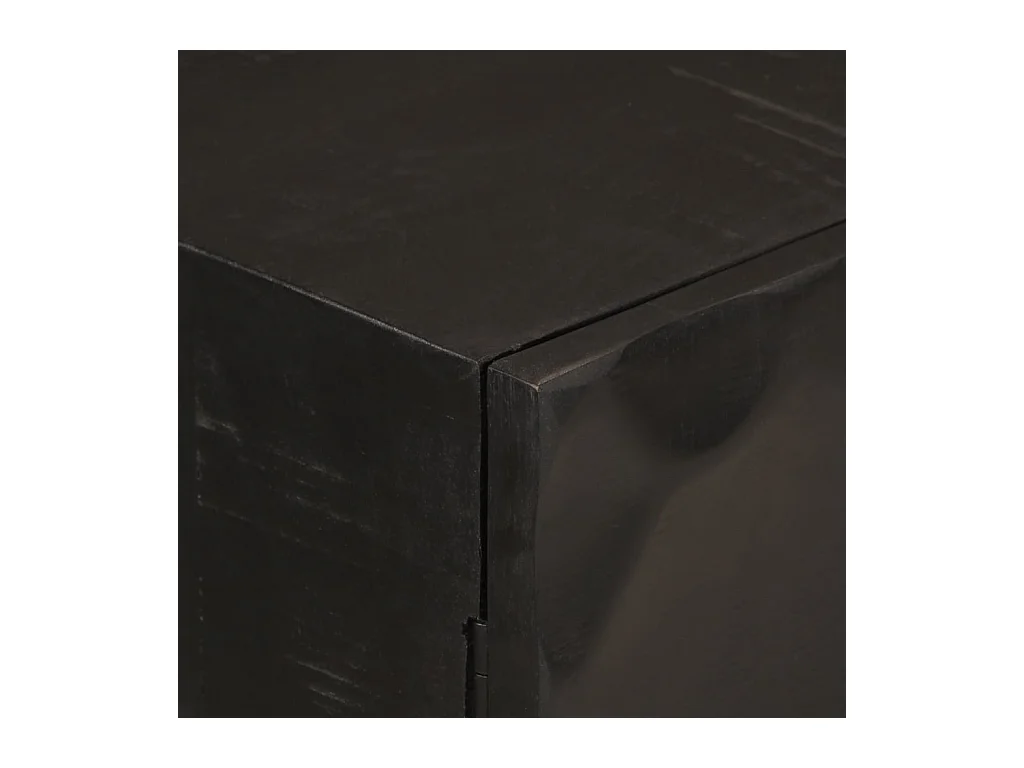 Buffet noir 55x30x76 cm bois massif de manguier et fer